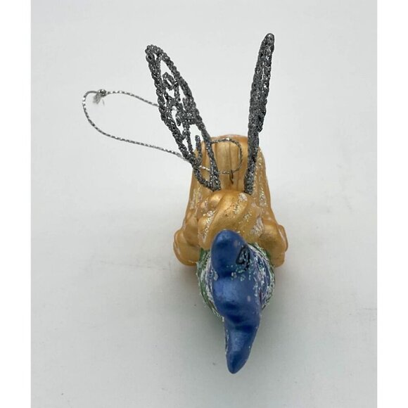 Lillian Vernon Ceramic Mermaid Angel VTG Christmas Ornament Glitter Accents - Picture 4 of 6